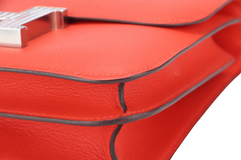 HERMES CONSTANCE 23 ENAMEL BUCKLE CAPUCINE EVERCOLOR STAMP A (YEAR 2017) NO DUST COVER