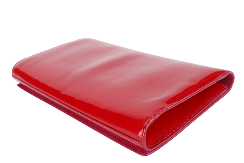 YVES SAINT LAURENT (YSL) BELLE DE JOUR CLUTCH RED PATENT WITH DUST COVER