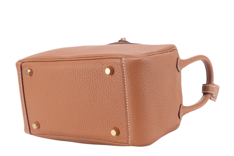HERMES MINI LINDY GOLD COLOR CLEMENCE GOLD HARDWARE STAMP K (YEAR 2025) WITH DUST COVER AND BOX