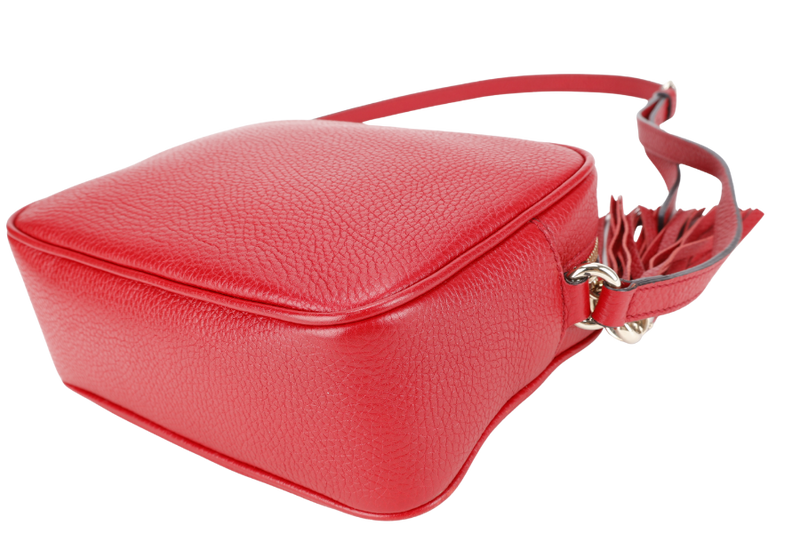 GUCCI SOHO DISCO CROSSBODY RED CALF LEATHER GOLD HARDWARE NO DUST COVER
