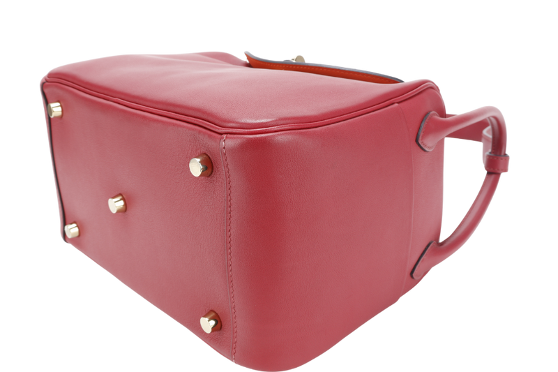 HERMES LINDY 26 ROUGE GRENAT SWIFT LEATHER GOLD HARDWARE STAMP X (YEAR 2016) WITH DUST COVER, INNER COMPARTMENT AND RAINCOAT