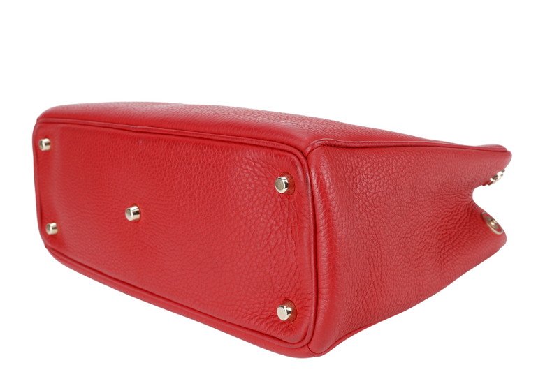 CHRISTIAN DIOR DIORSSIMO RED LEATHER LGHW WITH POUCH, CARD REF _ M090ZOTRL (2014) WITH DUST COVER