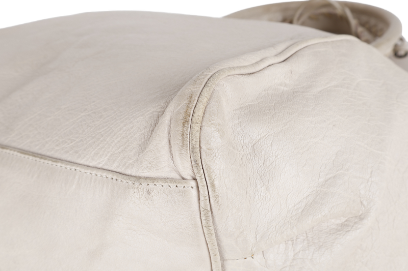 BALENCIAGA SUNDAY CITY LIGHT CREAM LAMBSKIN LEATHER NO DUST COVER