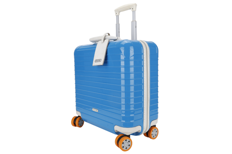RIMOWA ORIGINAL COMPACT 19_ SQUARE LUGGAGE LIGHT BLUE POLYCARBONATE SILVER HARDWARE