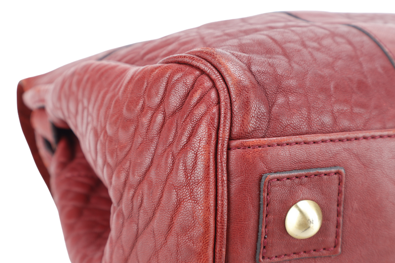 MULBERRY THE BAYSWATER SATCHEL BURGUNDY LEATHER GOLD HARDWARE NO DUST COVER