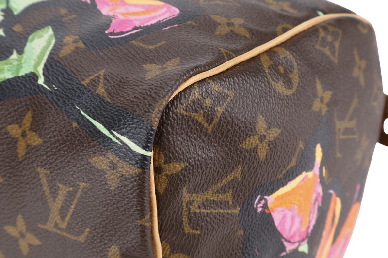 LOUIS VUITTON SPEEDY 30 STEPHEN SPROUSE GOLD HARDWARE WITH KEYS & LOCK AND DUST COVER