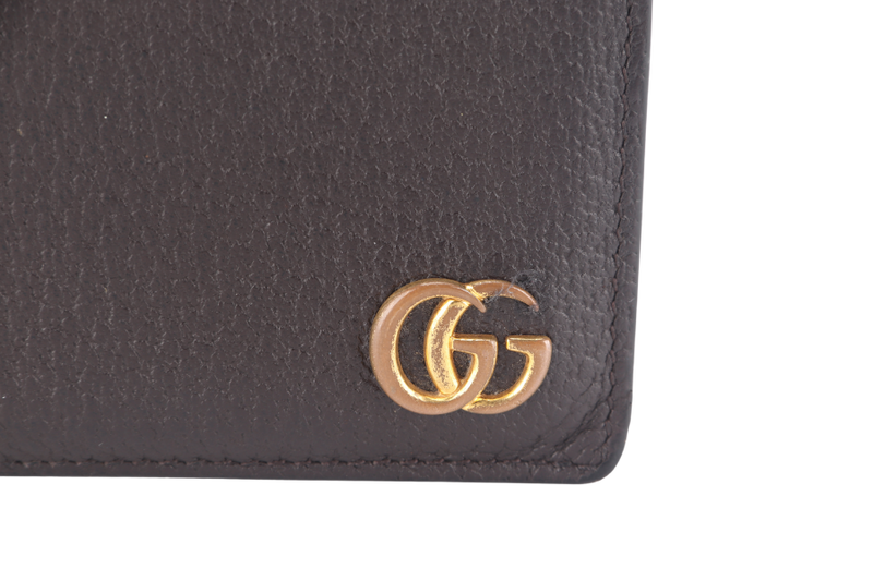 GUCCI MARMONT LEATHER BIFOLD WALLET GOLD HARDWARE WITH DUST COVER