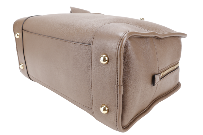 LOEWE AMAZONIA LARGE BROWN SMOOTH CALF LEATHER WITH KEYS AND LOCK