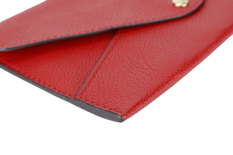 LOUIS VUITTON VEAU CACHEMIRE ENVELOPE POUCH CHINESE NEW YEAR PIG RED LEATHER GOLD HARDWARE NO DUST COVER