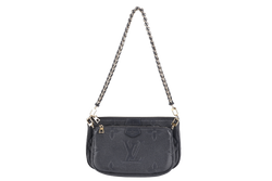 LOUIS VUITTON M80399 MULTI POCHETTE ACCESSORIES BLACK GIANT MONOGRAM EMPREINTE LEATHER GOLD HARDWARE WITH CHAIN, STRAPS AND DUST COVER