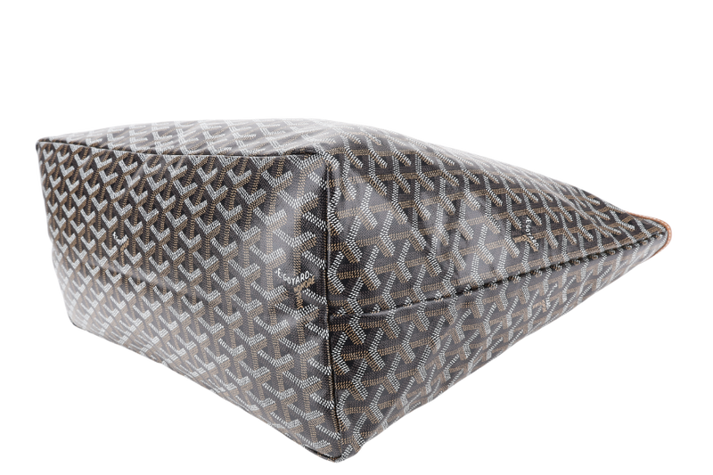 GOYARD SAINT LOUIS GM BAG BLACK AND TAN COLOR WITH DUST COVER