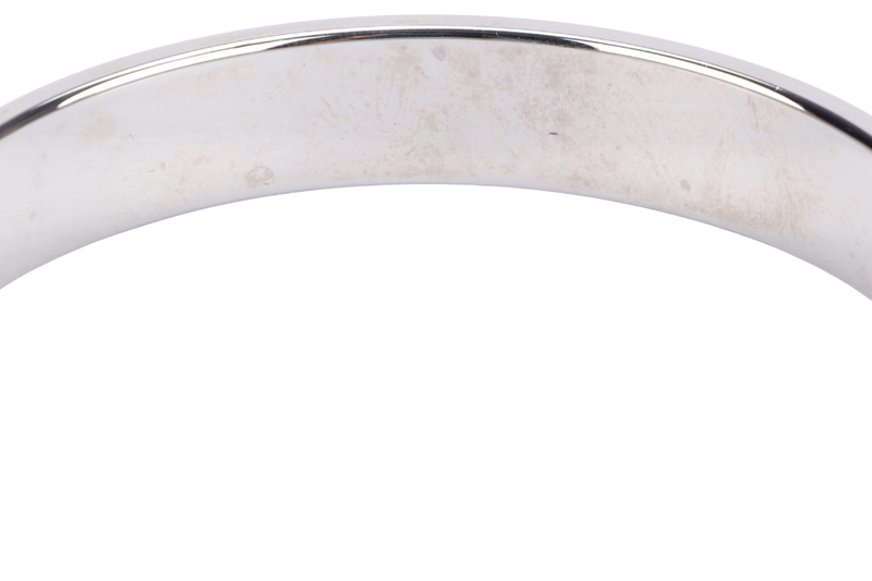 HERMES BLUE AND SILVER BANGLE WITH BOX