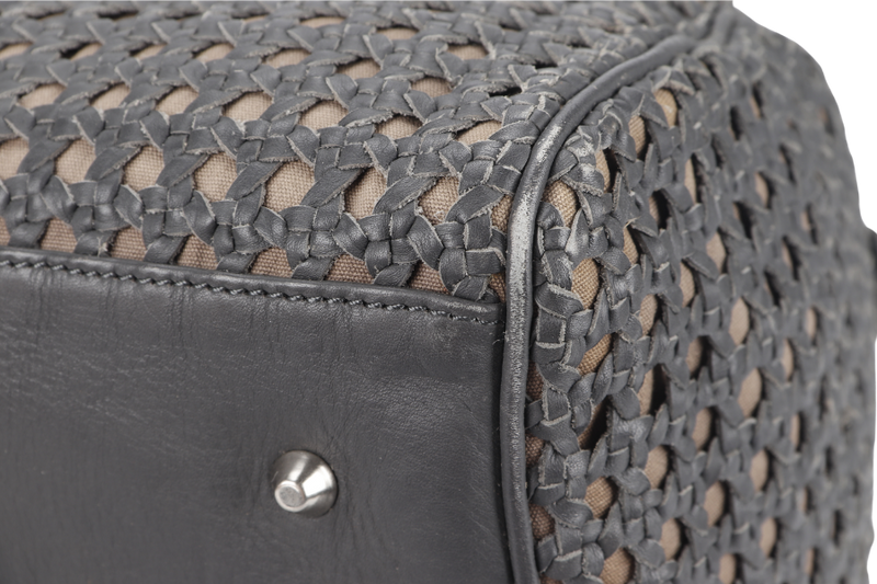 RABEANCO SPEEDY DARK GREY WEAVE LEATHER