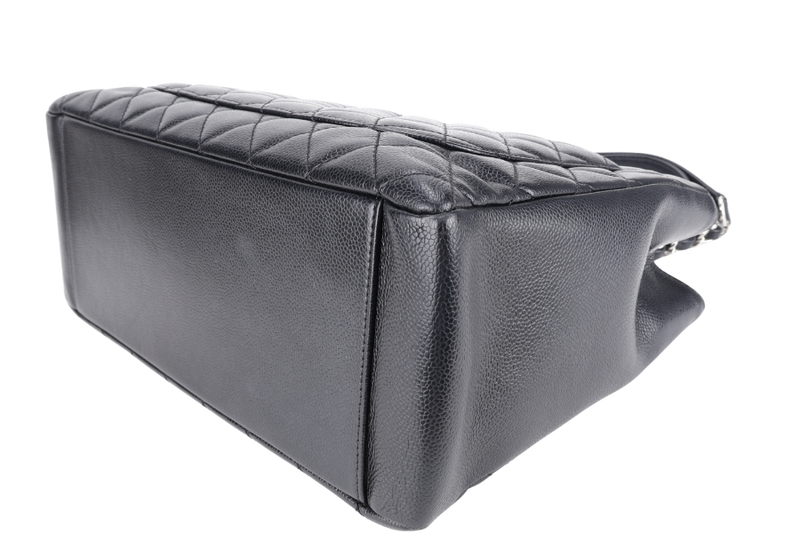 CHANEL GST BLACK CAVIAR LEATHER (2015xxxx) SILVER HARDWARE WITH CARD NO DUST COVER AND NO BOX