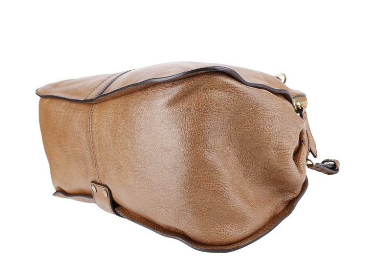 BURBERRY TOTE BAG BRONZER LEATHER GOLD HARDWARE WITH DUST COVER