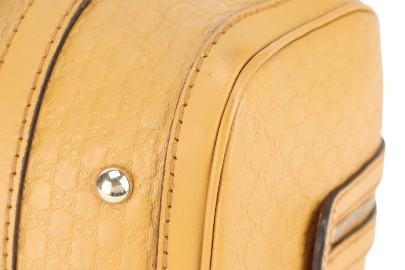 GUCCI MICROGUCCISSIMA JOY BOSTON BAG MUSTARD YELLOW LEATHER GOLD HARDWARE NO DUST COVER