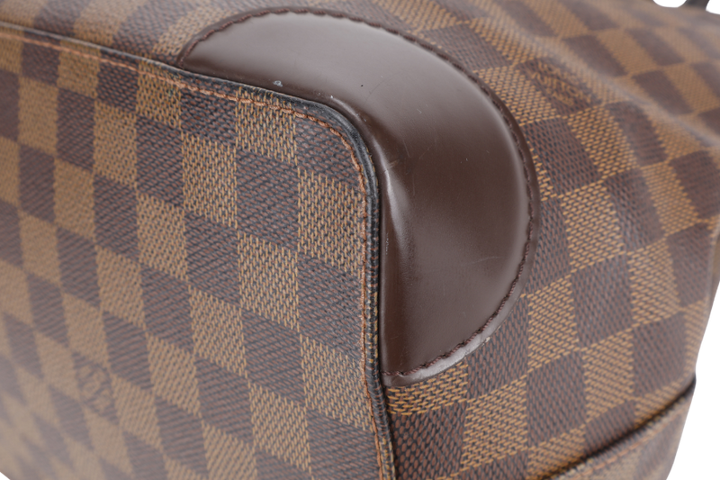 LOUIS VUITTON HAMPSTEAD MM SHOULDER BAG DAMIER EBENE CANVAS GOLD HARDWARE WITH DUST COVER