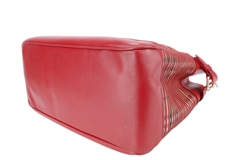 BURBERRY RAVENSCLON PINK HAYMARKET CHECK HANDBAG WITH DUST COVER
