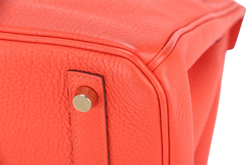 HERMES BIRKIN 30 FEU TOGO GOLD HARDWARE STAMP X (YEAR 2016) WITH LOCK&KEYS AND DUST COVER