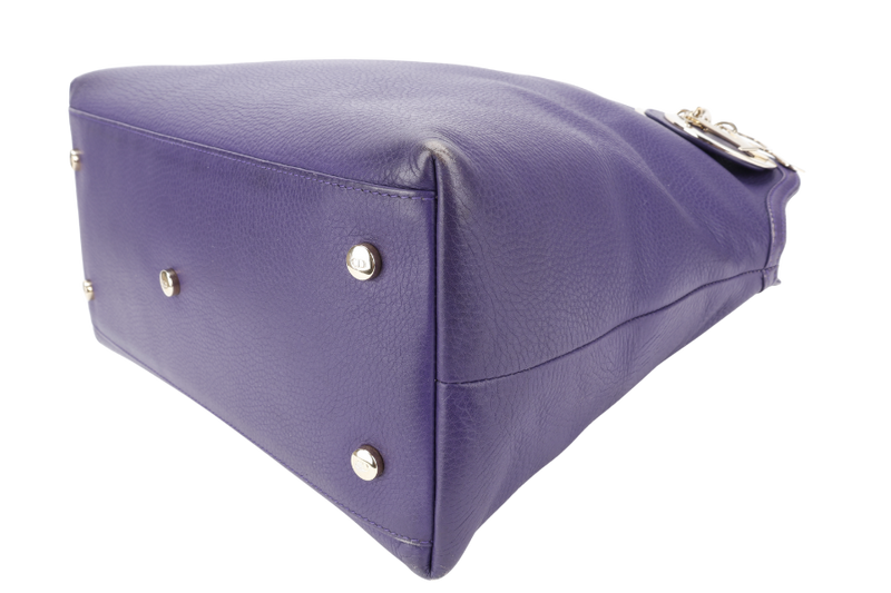 CHRISTIAN DIOR GRANVILLE PURPLE CALF LEATHER GOLD HARDWARE 17-BO-0173 WITH DUST COVER AND STRAPS