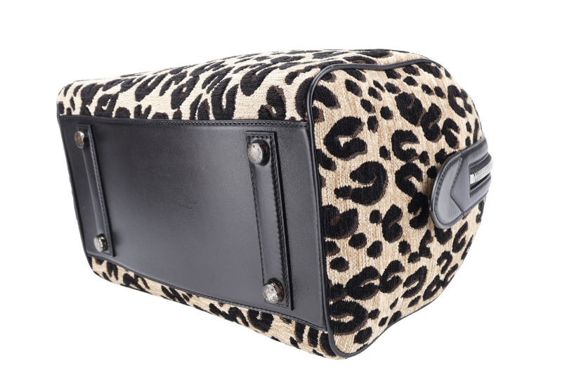 LOUIS VUITTON M97396 LEOPARD SPEEDY 30 FABRIC BROWN STEPHEN SPROUSE SILVER HARDWARE WITH DUST COVER
