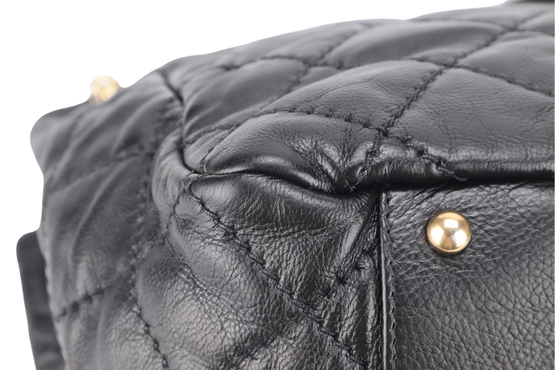 CHANEL RETRO CHAIN ACCORDIAN FLAP LARGE GREY LAMBSKIN LEATHER GOLD HARDWARE (1446xxxx) WITH DUST COVER