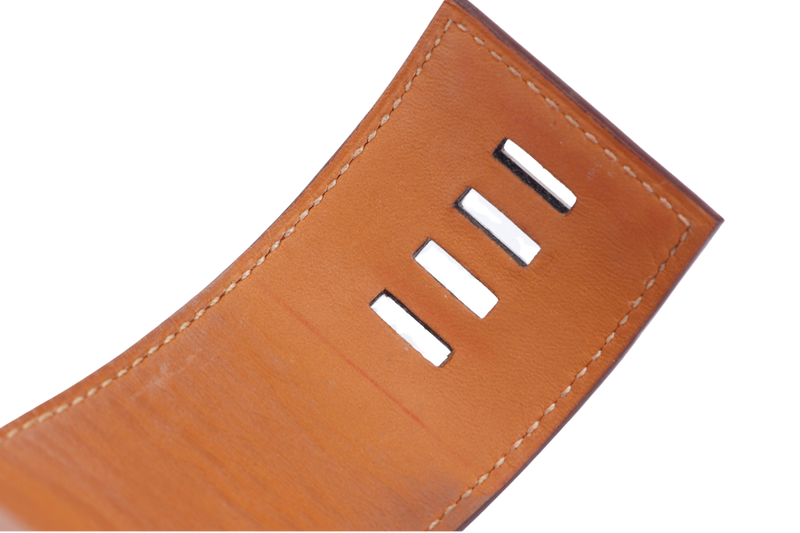 Hermes CDC Bracelet (Stamp A), Marron Leather, Silver Hardware, no Dust Cover & Box