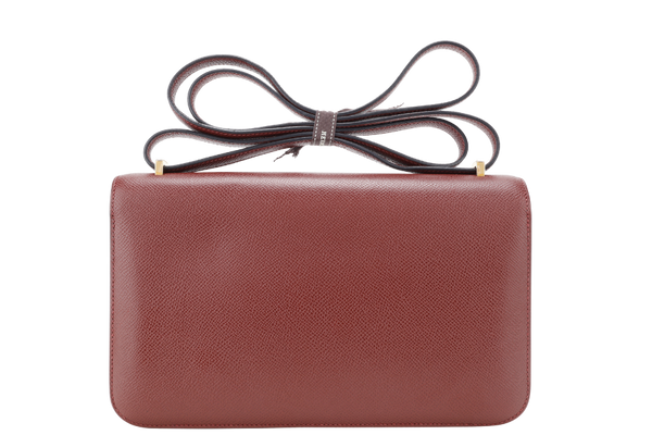 HERMES CONSTANCE ELAN ROUGE H STAMP R (YEAR 2014) EPSOM LEATHER GOLD HARDWARE WITH DUST COVER