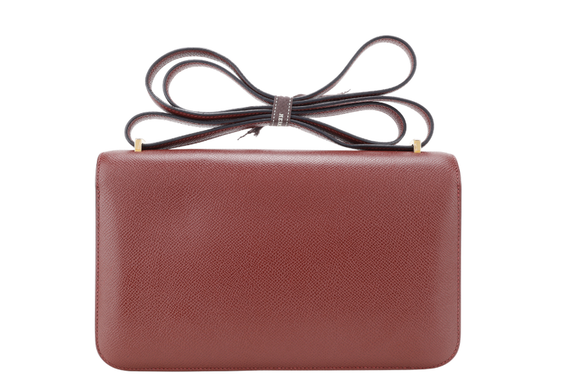 HERMES CONSTANCE ELAN ROUGE H STAMP R (YEAR 2014) EPSOM LEATHER GOLD HARDWARE WITH DUST COVER