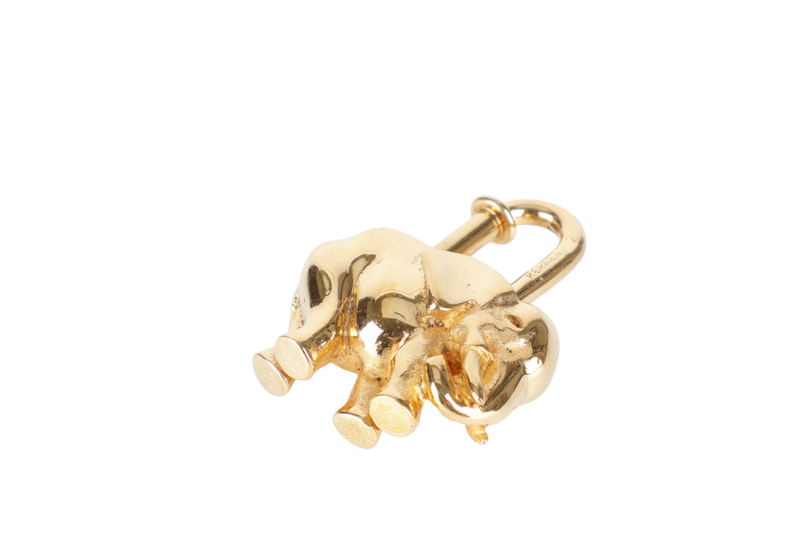 HERMES GOLD ELEPHANT LOCK WITH BOX