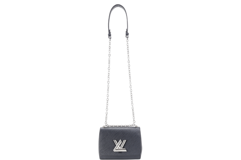 LOUIS VUITTON M21118 TWIST LOCK BLACK PM EPI LEATHER SILVER HARDWARE WITH MIRROR NO DUST COVER