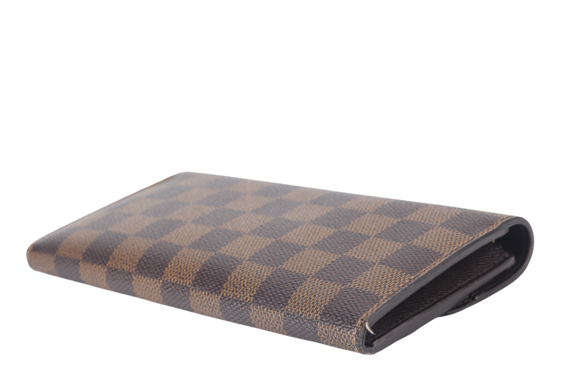 LOUIS VUITTON PORTEUFILLE EMILIY LONG WALLET (N63019) BROWN DAMIER EBENE GOLD HARDWARE WITH DUST COVER AND BOX