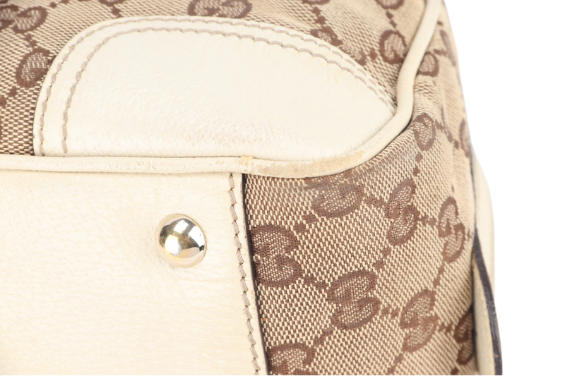 GUCCI GG PRINCY HANDBAG WHITE CANVAS GOLD HARDWARE NO DUST COVER