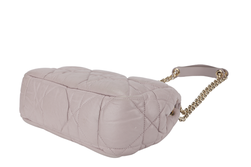 CHRISTIAN DIOR DIOR CANNAGE MILLY LA FORET SMALL (01-BO-0182) PINK LAMBSKIN GOLD HARDWARE WITH DUST COVER