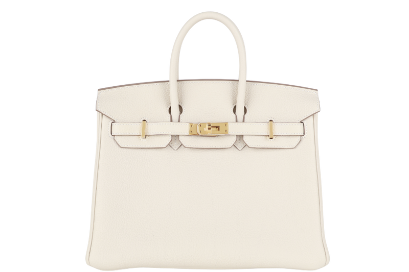 HERMES BIRKIN 25 CRAIE TOGO GOLD HARDWRAE STAMP W (YEAR 2024) WITH TWILLY, KEYS&LOCK AND BOX