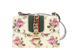 GUCCI SYLVIE FLORAL MEDIUM LEATHER GOLD HARDWARE NO DUST COVER