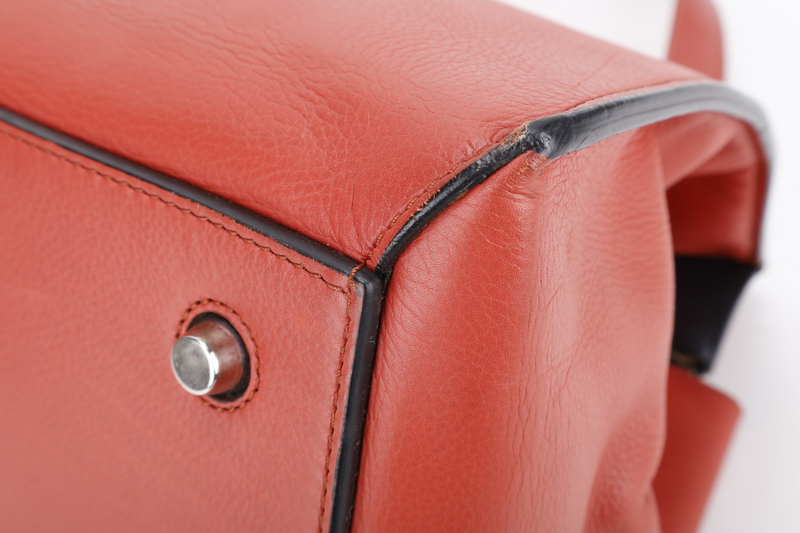 CELINE RED EDGE SHOULDER BAG SILVER HARDWARE NO DUST COVER