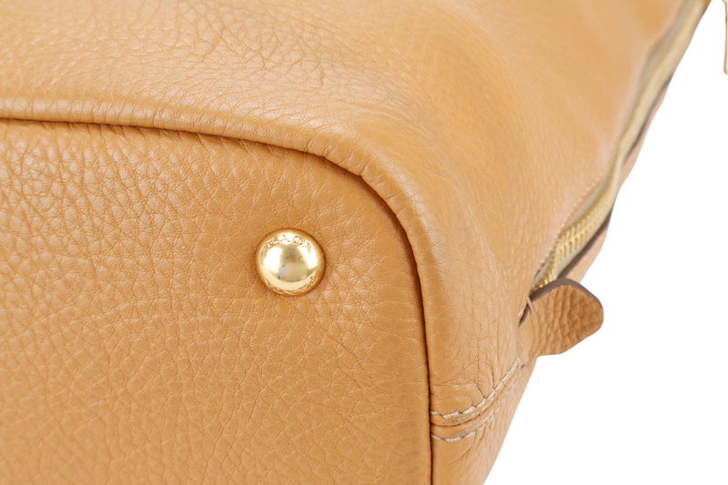 PRADA MUSTARD VITELLO DAINO LEATHER TOTE BAG NO CARD NO DUST COVER