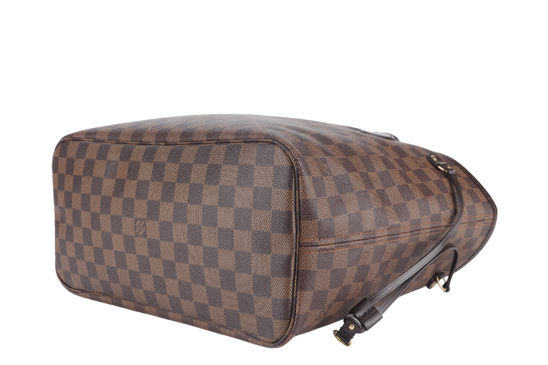 LOUIS VUITTON NEVERFULL MM DAMIER EBENE CANVAS GOLD HARDWARE WITH DUST COVER