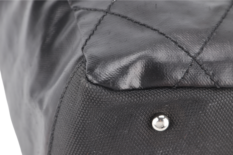 CHANEL PARIS BIARRITZ TOTE BAG (1139xxxx) LARGE BLACK CALFSKIN SILVER HARDWARE NO DUST COVER