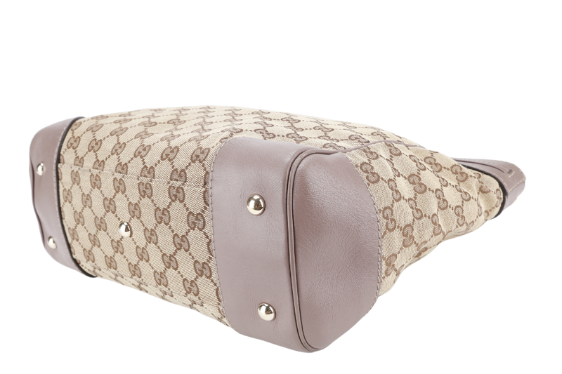 GUCCI MAYFAIR GG CANVAS PURPLE TOTE BAG WITH DUST COVER