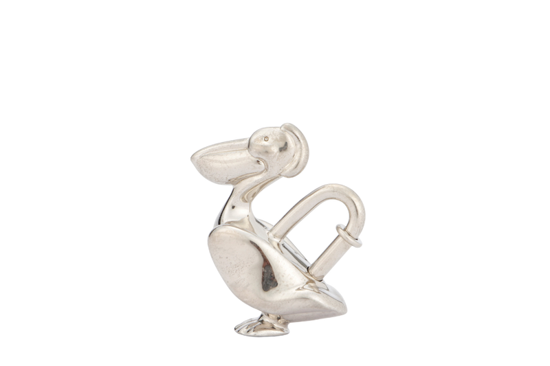 Hermes Pelican Silver Lock Charm
