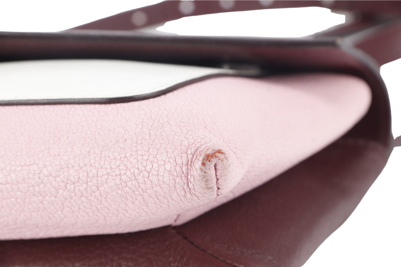GIVENCHY DUETTO CROSSBODY BAG BURGUNDY AND SILVER HARDWARE WITH DUST COVER