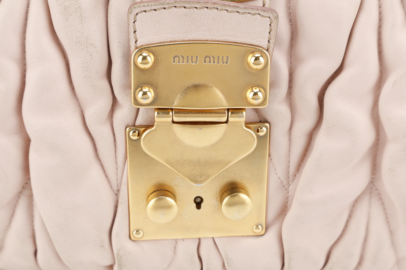 MIU MIU MATELASSE BAG PINK CALF LEATHER GOLD HARDWARE NO DUST COVER