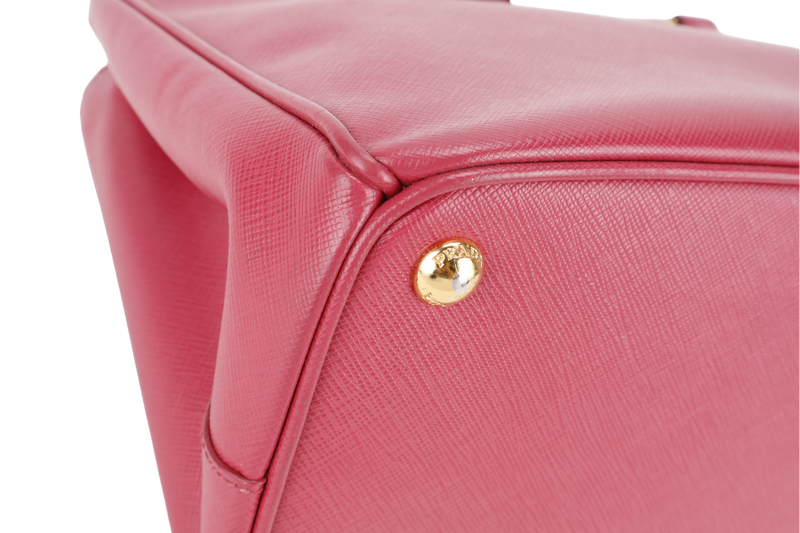 PRADA SAFFIANO LUX TOTE PINK BAG WITH STRAPS GOLD HARDWARE AND DUST COVER NO CARD