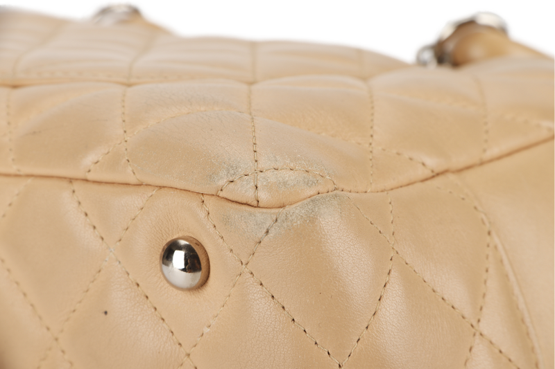 CHANEL VINTAGE CAMBON BOWLER BAG (1023xxxx) BEIGE LAMBSKIN WITH DUST COVER AND BOX