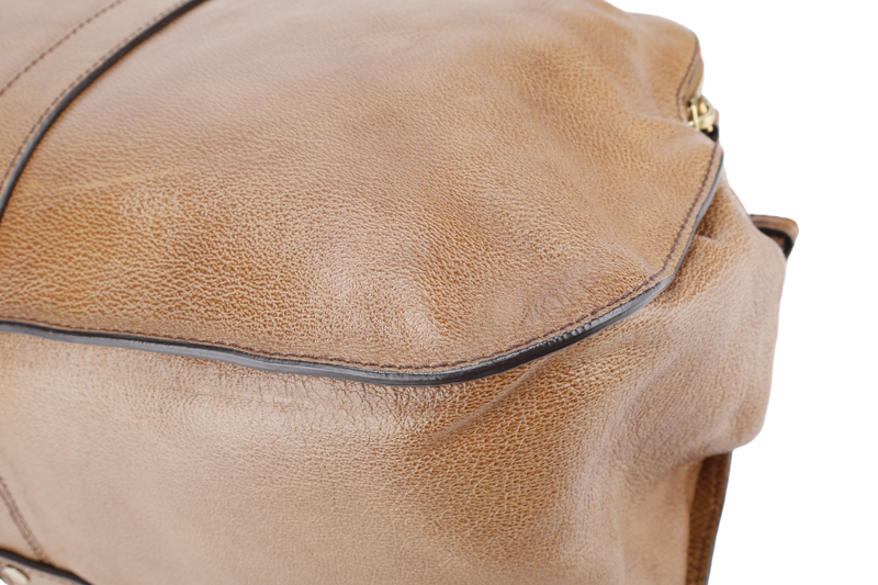 BURBERRY TOTE BAG BRONZER LEATHER GOLD HARDWARE WITH DUST COVER