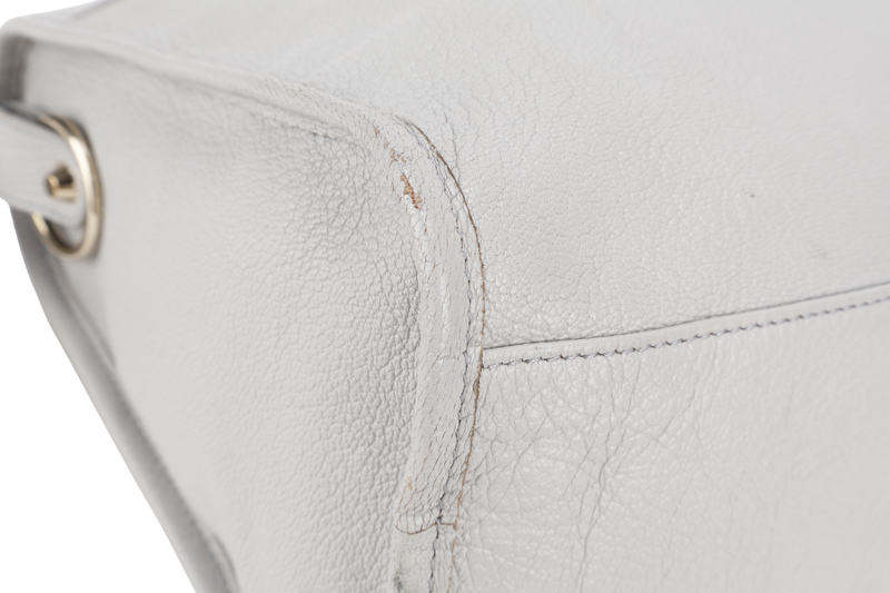 BALENCIAGA CITY EDGE LIGHT GREY LEATHER GOLD HARDWARE WITH STRAPS AND DUST COVER