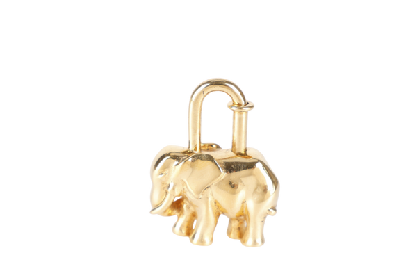 HERMES GOLD ELEPHANT LOCK WITH BOX