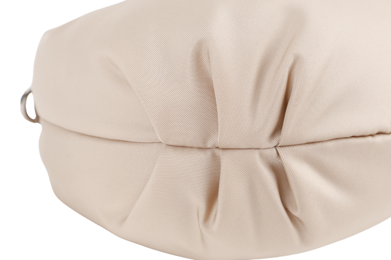 PRADA 1BH172 SAFFIANO BEIGE CHAIN SHOULDER BAG SILVER HARDWARE WITH CARD AND DUST COVER